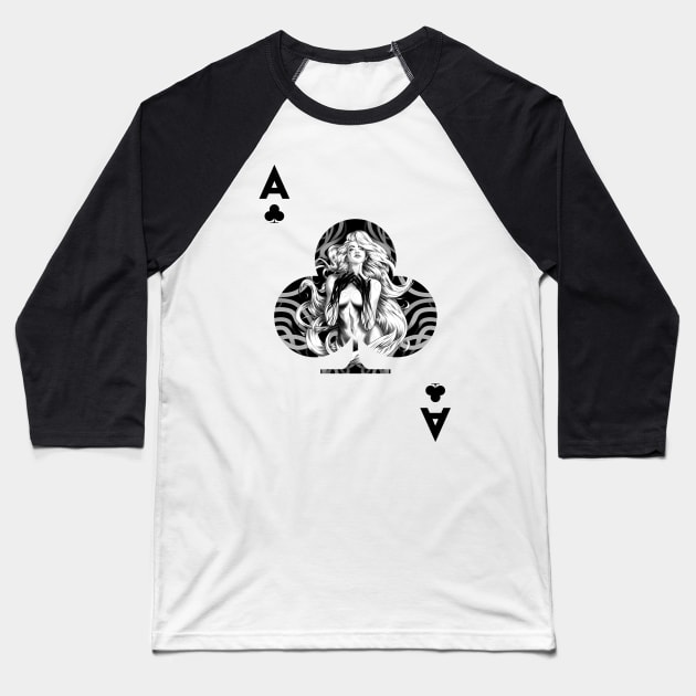 Ace of Clubs Baseball T-Shirt by maxgunner44